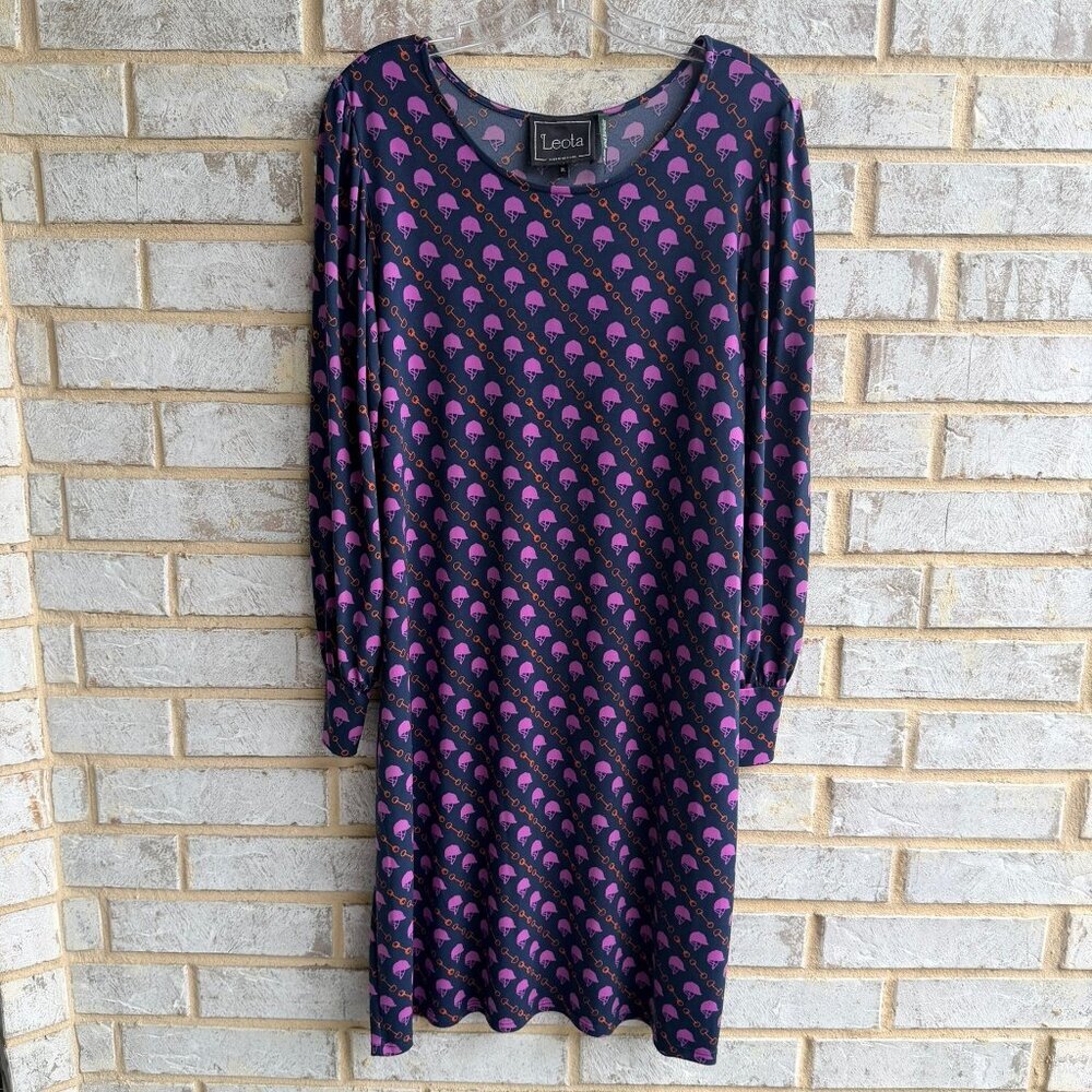Leota Long Sleeve Scoop Neck Equestrian Hat Stretch Dress Women's Size XL